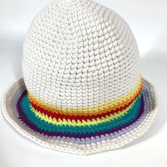 LOEWE knit Rainbow logo hat bucket hat bob hat cotton Multicolore/White main image 8
